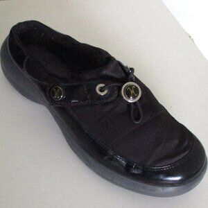 Cole Haan Womens Black Patent Leather/Nylon/Fur Mule - Size 6.5M